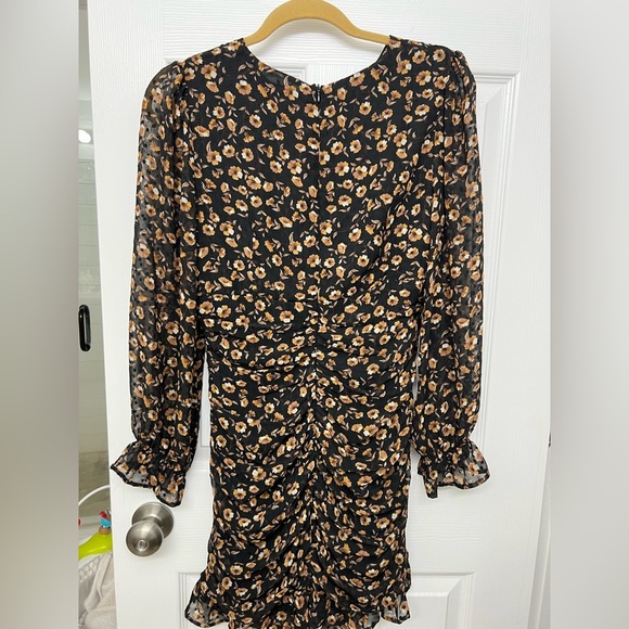 Worn once. Storia Mini Dloral Dress with Sheer Sleeves. - Picture 5 of 5